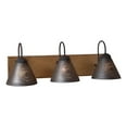 thumbnail image 2 of Irvins Country Tinware 3 Light Crestwood Bathroom Vanity Light in Pearwood 26 inches, 2 of 4