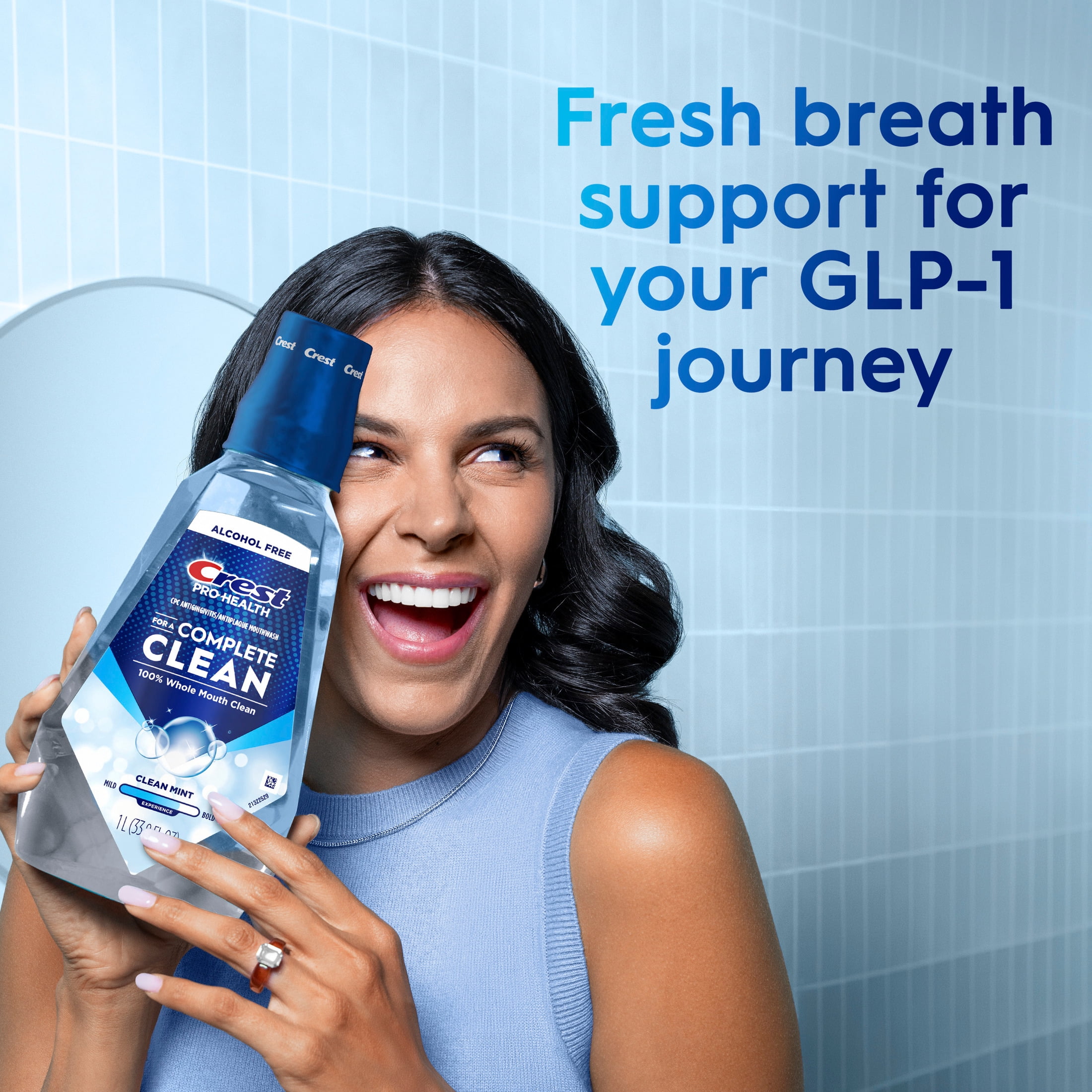 Crest Mouthwash, Pro-Health Multi-Protection Travel Size Mouthwash, Alcohol Free, Mint, 100 mL
