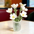 thumbnail image 4 of Mini Glass Flowers in Vase, 7 Color Hand Blown Miniature Glass Bouquet, Tiny Decorative Crystal Floral Figurines for Tiered Tray, Office Desk, Home Decor (White,1 PC), 4 of 7