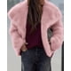 thumbnail image 2 of Abrigo PRETTYGARDEN con Solapa, Botones y Pelo Sintético Rosa M, 2 of 6