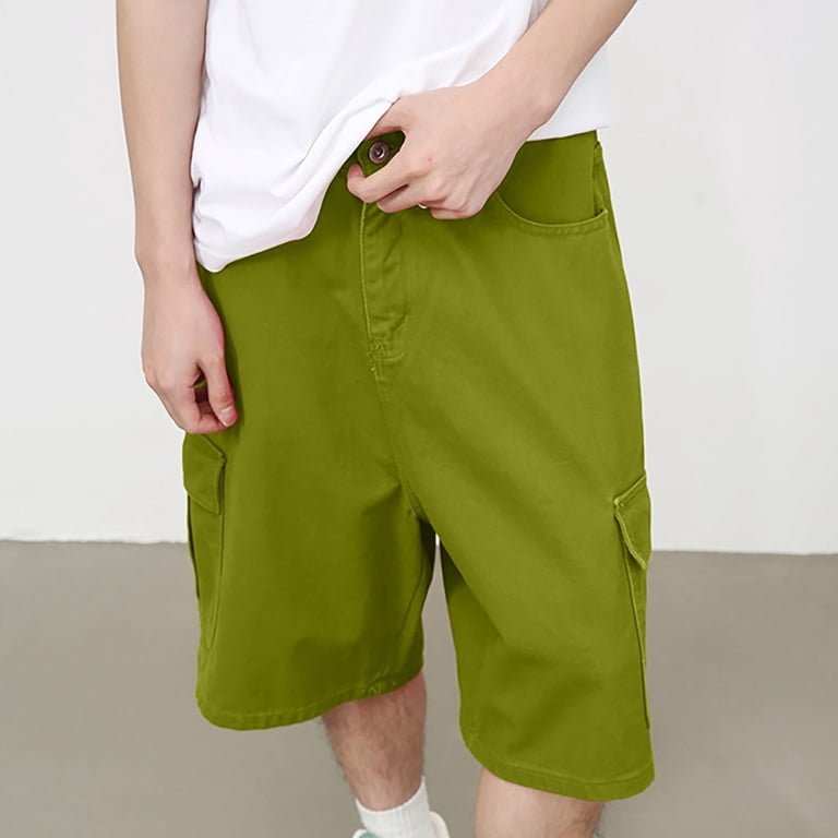 XDZJLR Mens Shorts Baggy Jeans Jorts Fit Solid Color Fashion