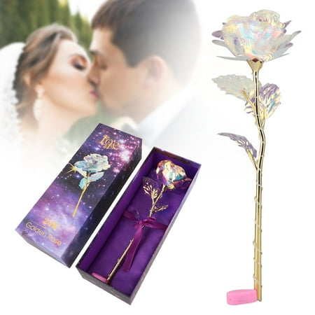 Debbie Mumm Crafts TSV Gold Foil Rose Flowers, Long Stem Gold Foil Rose with Beautiful Gift Case, Unique Gifts for Her, Girls, Wife, Mum ()