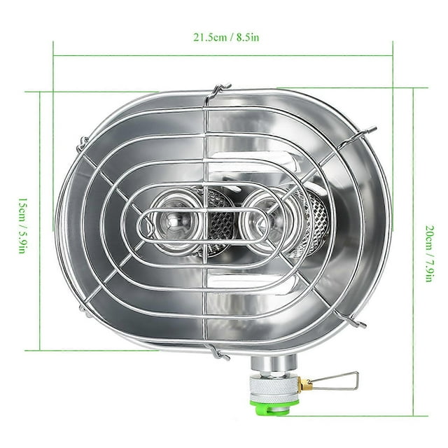 Double Head Outdoor Heater Portable Infrared Ray Camping Heating Stove Warmer Heating Gas Stove with Gas Tank Adapter
