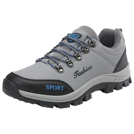 

nsendm Male Shoes Adult Men s Shoes Casual Slip on New Pattern Simple and Rainproof Thick Sole Comfortable Lace Mens Chukka Boots Casual Shoes Grey 9