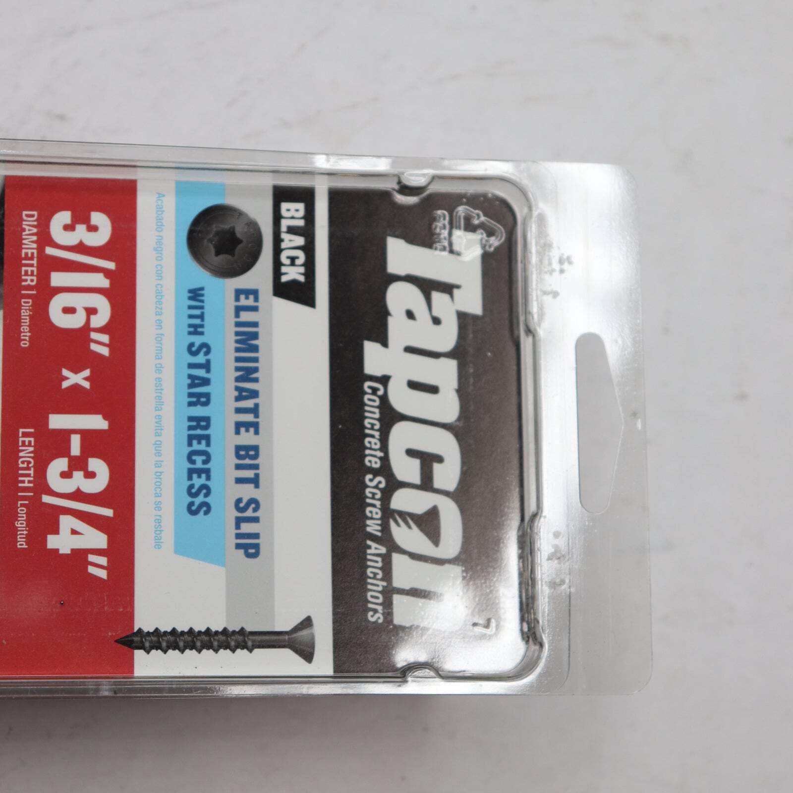 (75-Pk) Tapcon Concrete Screws Anchors Blue 3/16" x 1-3/4" 28373