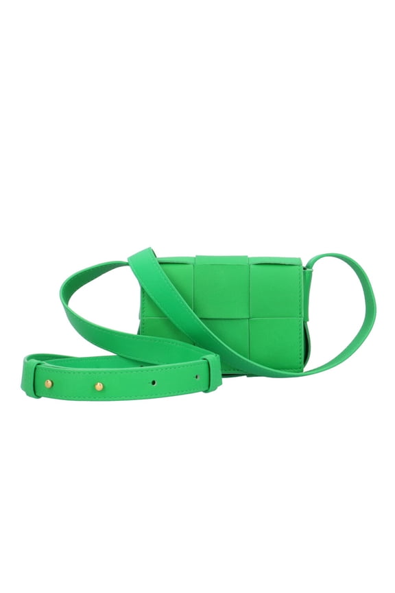 Pre-Owned Bottega Veneta Candy Cassette Maxi Intrecciato Shoulder Bag, Leather, Green, Men's &...