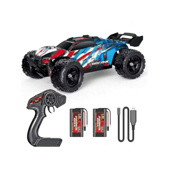 High-Speed 1:18 4WD Off-Road RC Car, 2.4Ghz Remote Control, 36KM/H, LED Lights, 2 USB Rechargeable Batteries, All Terrain Racing Car Gift
