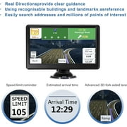 2025 Newest Car Gps Navigator 7-Inch Touch Screen Real Voice Prompts Turn Direction Speed Limit Warning Car Gps Satellite Navigator, Free Update World Map
