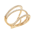 thumbnail image 2 of Women's Welry 1/2 cttw Diamond Cross over Ring in 10kt Yellow Gold, Size 9, 2 of 3