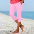 thumbnail image 2 of WULMLEO Capri Pants for Women Moisture Wicking Yoga Pants High Waisted Stretchy Comfy Ultra Trousers Soft Summer Workout Gym Legging Pink S, 2 of 5