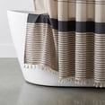 thumbnail image 3 of REGALWOVEN Boho Striped Shower Curtain Sets with 12 Hooks, Faux Linen Look Fabric for Bathroom Grey 71"W x 71"L, 3 of 5