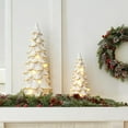thumbnail image 4 of Christmas Tree with Lights 2PCS White Gold Tabletop Trees Decor Light Up Resin Xmas Tree for Holiday Desk Centerpieces, House Office Mantel Display, 4 of 7