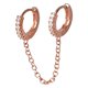 thumbnail image 1 of Pendientes de la cadena para las mujeres de doble Piercing Dangle Cadena Huggie Hoop Pendientes Cubic Zirconia Pearl Stud Pendientes para las mujeres de doble Conjoined Pendientes, 1 of 4