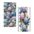 thumbnail image 2 of Ambesonne Hydrangea Fitted Sheet Set 2 Pack All-Round Elastic, Dreamy Floral Art Leaves, King Size, Mauve Reseda Green Pink, 2 of 3