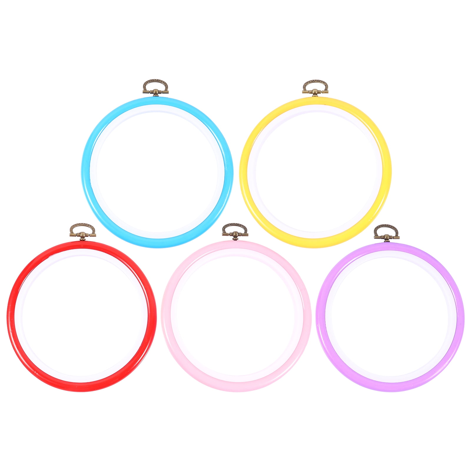 5 Pack Embroidery Hoops Plastic Circle Cross Stitch Hoop Ring Set for Art Craft 