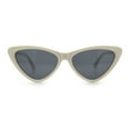 thumbnail image 4 of Womens Triangle Gothic Fashion Cat Eye Plastic Retro Sunglasses Ivory - Black, 4 of 8