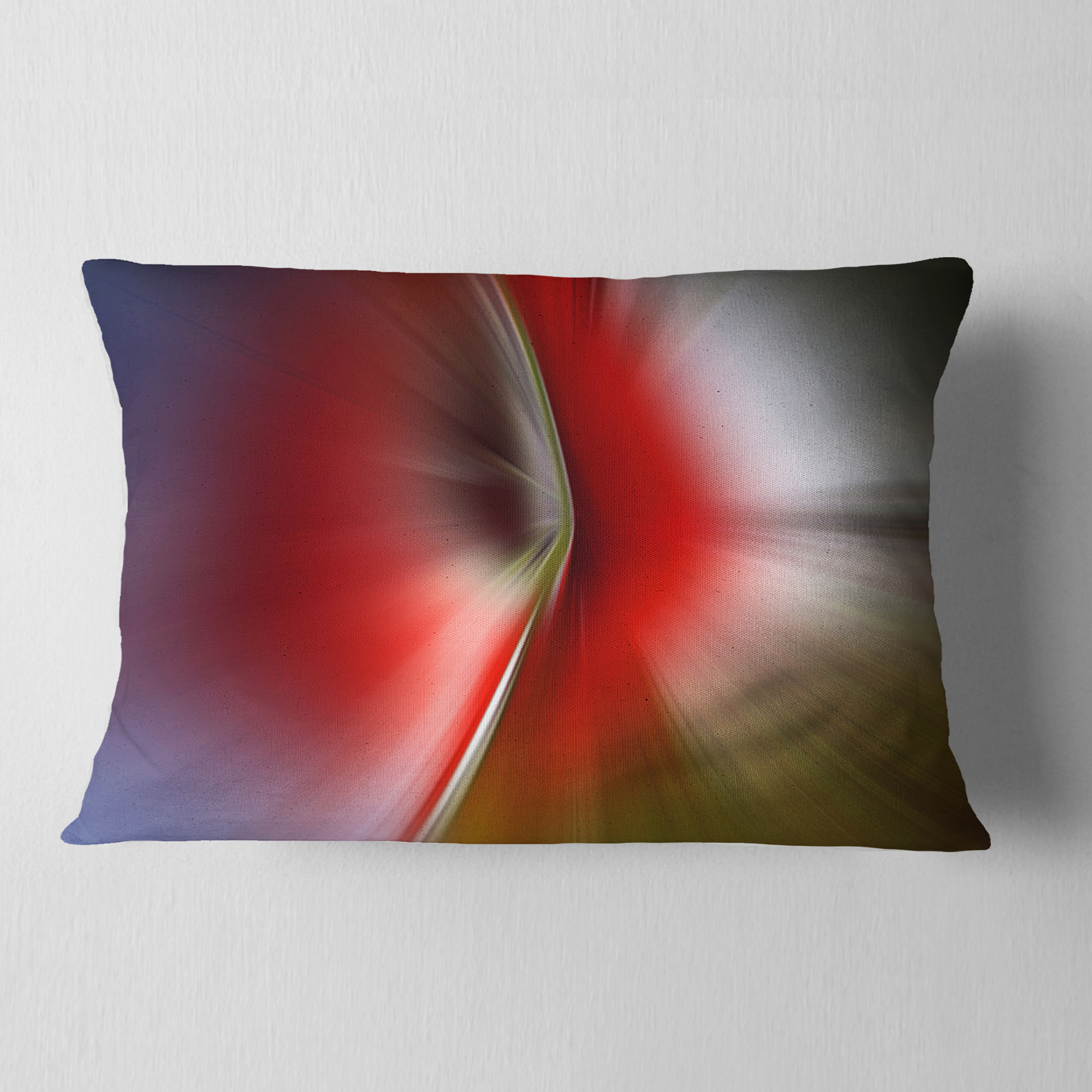 Designart Explosion of Red on Purple - Abstract Throw Pillow - 12x20