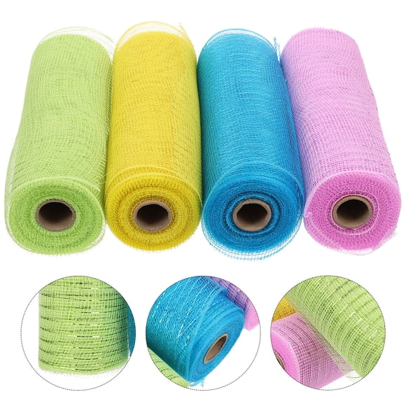 BRIGHTFUFU Assorted Color Mesh Ribbon Poly Material for DIY Wreath Making and Holiday Home Decorations