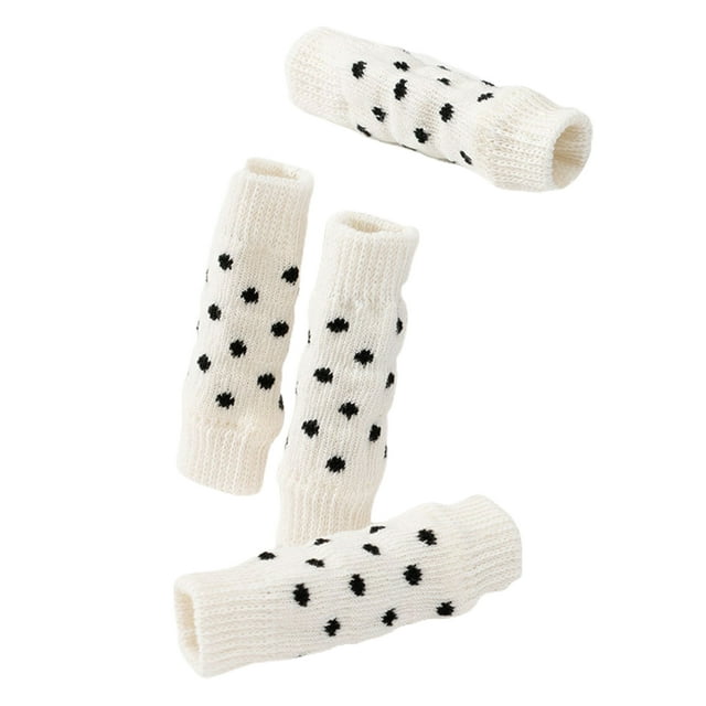 Koszal 4Pcs Puppy Socks Print Design Anti-Skid Bottom Knitting Small Medium Dogs Warm Paw Socks for Autumn