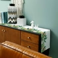 thumbnail image 3 of Green Tropical Botanical Table Runner Cotton Linen 120 Inch Holiday Dresser Scarves, Summer Floral Leaves Tablerunner for Kitchen Coffee Dining Bedroom Home Living Room Dinner Scarf Décor 13''x120'', 3 of 9