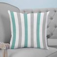 thumbnail image 4 of Turquoise Grey Stripe 24x24 Pillow Covers Set of 2, Modern Farmhouse Vertical Striped Throw Pillow Covers Decorative Couch Cushion Case, Microfiber Square Pillowcases for Bedroom Car Living Room, 4 of 7
