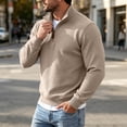 thumbnail image 4 of gbyLJF Mens Knit 1/4 Zip Pullover Solid Color Base Layer Sweater Long Sleeve Casual Tops Fall Winter Trendy Clothes, 4 of 6