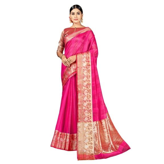 Sarees For Women Indian Diwali Bollywood Cotton Art Silk Saree Woven Gift Sari & Unstitched Blouse