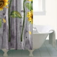 thumbnail image 5 of Farmhouse Boho Sunflower Shower Curtain 36x72 for Bathroom Decor, Yellow Wildflower Floral Butterfly Bee Design, Vintage Quick-Dry Polyester Material with Plastic Rings Included, 5 of 5