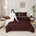 thumbnail image 4 of Feelyou Sheep Skull Teen Twin Comforter Sets, Red Mandala Damask Bedding Set, 2 Pieces, 4 of 8