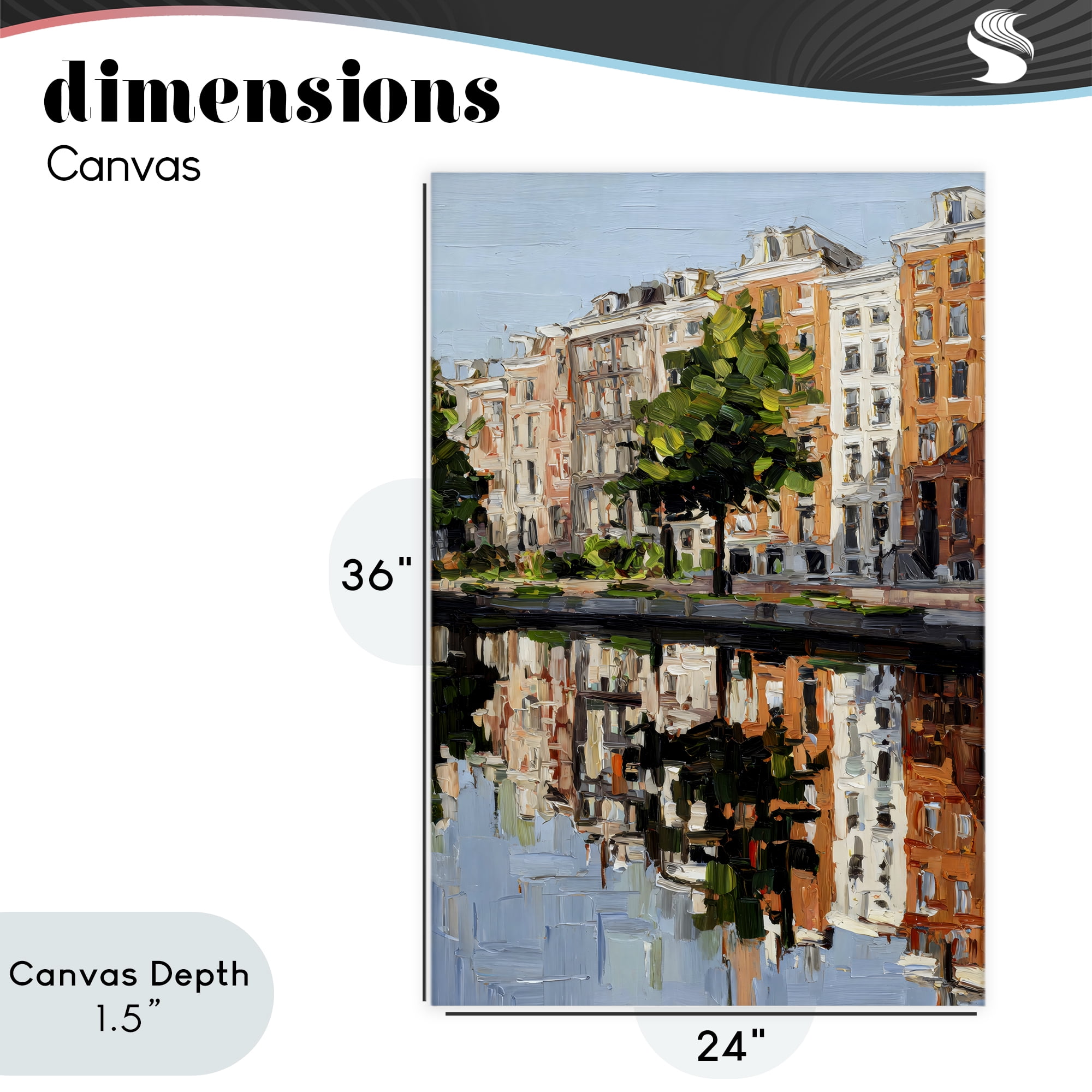 Stupell Industries Waterside Apartments on Canal Canvas Wall Art, design by Petal Prints Design