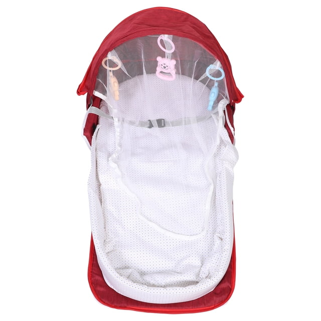 Moisés de viaje para bebé Moisés plegables portátiles Bolsa de transporte Cama de moisés Cápsula de viaje ligera Cama de viaje infantil con red y dosel Rojo
