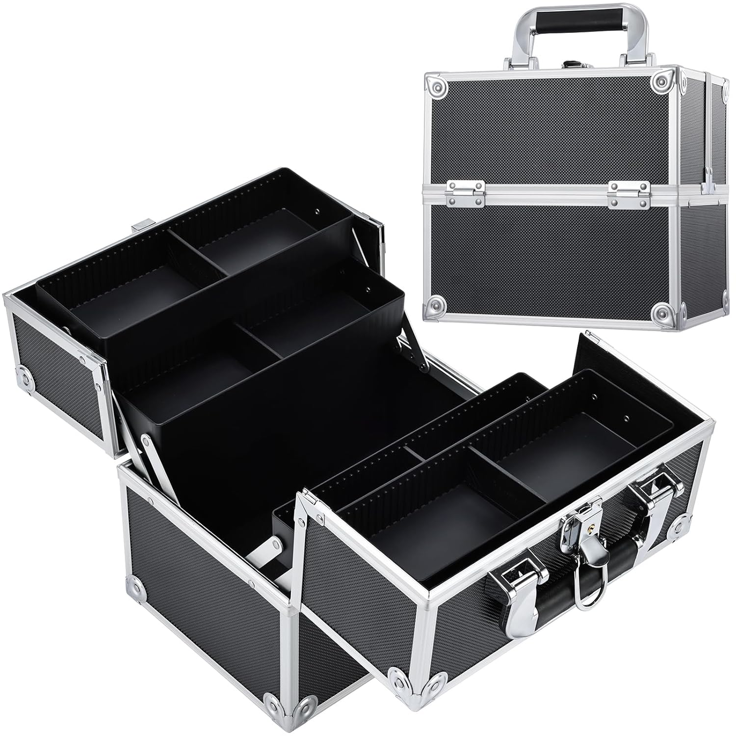 Sadnyy Netz-Make-up-Taschen – 5 Stück, Schwarz, 21 X 12 X 8 Cm, Mit Reißverschluss, Atmungsaktiv