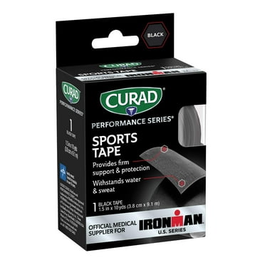 Curad Performance Series Ironman Sports Tape, Black, 1.5" x 10 yds, 1 ct (Pack of 1)