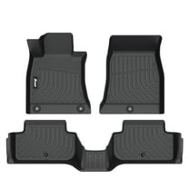 Ikon Motorsports 3D TPE Floor Mats Compatible With 2019-2025 Genesis G70 RWD All Weather Waterproof Anti-Slip Car Floor Liner Heavy Duty Carpets Front & 2nd Row Black 3PCS Set