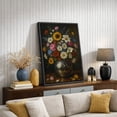 thumbnail image 4 of Framed Canvas Print Still Life Floral Wall Art Vintage Botanical Decorative for Living Room Bedroom - 24"x36" BLACK, 4 of 8