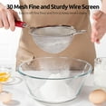 thumbnail image 3 of U-Taste Medium Fine Mesh Strainer: 18/8 Stainless Steel 4.73in 30 Mesh Kitchen Food Sieve with Sturdy Riveted Silicone Handle, Heavy Duty Deep Handheld Metal Colander for Rice, Quinoa (Red), 3 of 9