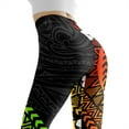 thumbnail image 5 of DISNIMO Polynesia Floral Printed Women's Workout Leggings, Stretch Yoga Pants Leggings Tummy Control Workout Yoga Pants for Yoga Gym, Black and Yellow, XS, 5 of 6