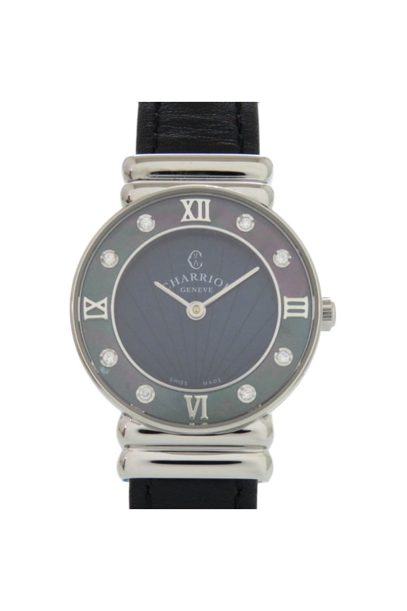 Pre-Owned Unused Charriol 028SBD1.361.574 Stainless Steel Leather Navy Quartz...