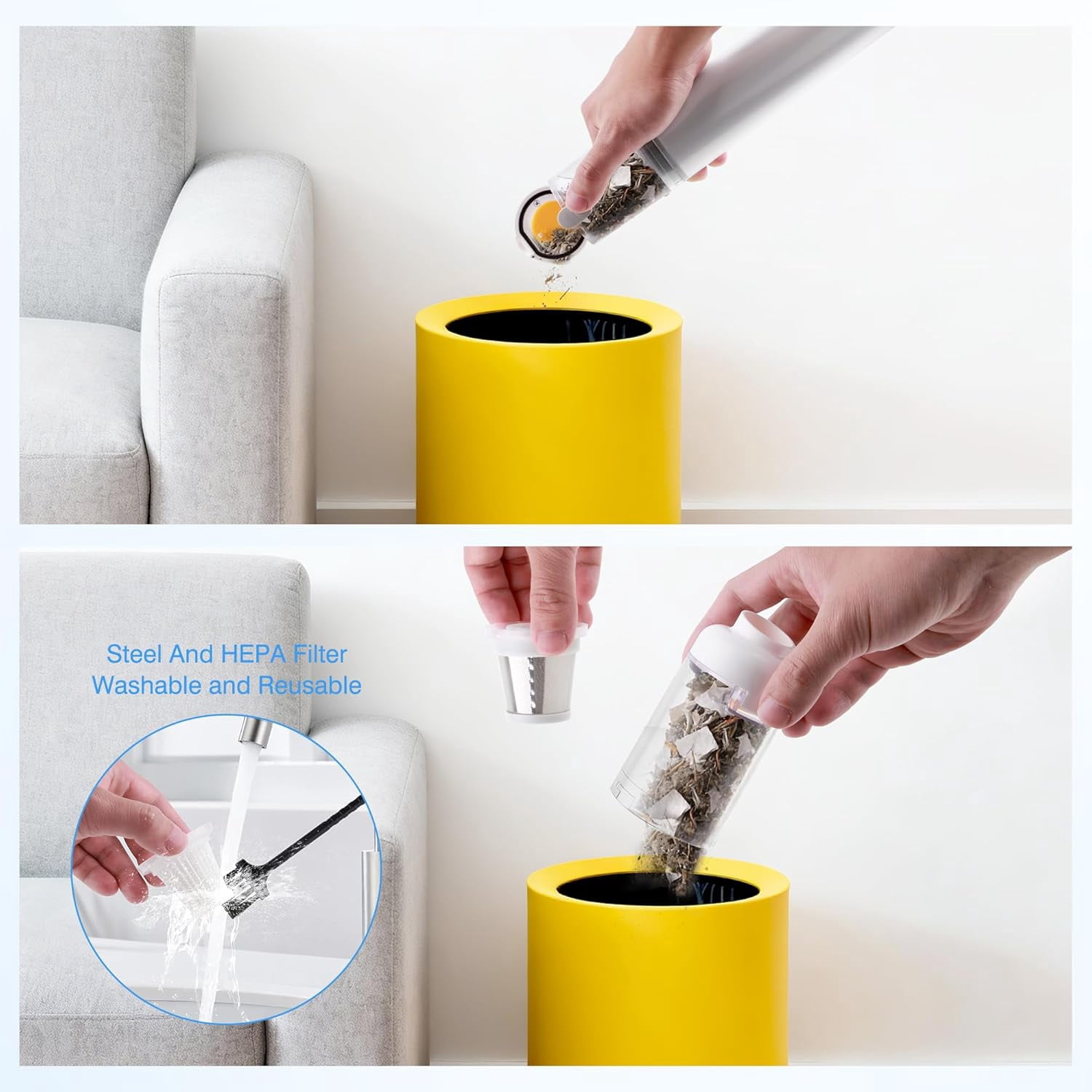 Portable Cordless Car Vacuum Cleaner 20000Pa with 15 Attachments for Auto, Desk, Pet Hair and Keyboard Cleaning