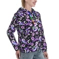 thumbnail image 6 of Daiia Pink purple rainbow flower butterfly Pattern Women's Fashion Hoodies & Sweatshirts with Kangaroo Pocket Hooded Sweatshirt with Eye-catching Drawstrings-X-Large, 6 of 7