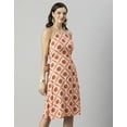 thumbnail image 3 of Moomaya Womens Printed Halter Neck Dress, Knee Length, Styled Back Viscose Dress, 3 of 8