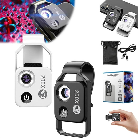 Nano Zoom 200x for iPhone Upgraded Version, High-Tech Clip-On Lens Nanozoom 200x for iPhone, 200x Pocket Microscope Camera without CPL Lens, Mini Microscope More Stable and Clearer