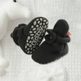 thumbnail image 4 of Fleece Baby Booties, Warm Cozy Baby Slippers, Stay On Sock Shoes, Easy to Put on, Unisex Baby Gifts, Soft Non-Slip Adjustable Newborn Boots for Boys and Girls Black 6-12 Months, 4 of 4