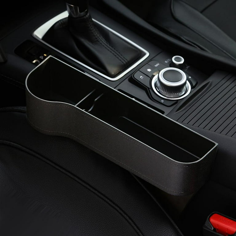 PU Leather Auto Console Side Car Seat Crevice Storage Box Slit Gap