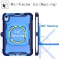 thumbnail image 3 of Dteck Shoulder Strap Case for Apple iPad mini 6th Generation 2021 8.3-inch,Shockproof Rubber Heavy Duty Hybrid Kids Friendly Protective Drop-Proof Protection Handle Kickstand Cover,Blue+Navy, 3 of 7