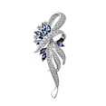 thumbnail image 1 of Broche de cristal elegante estilo vintage broche de flores para mujeres, niñas, broche de diamantes de imitación de cristal azul para mujeres, 1 of 5