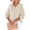 Apricot, variant on Womens Casual Button V Neck Long Sleeve Shirts Oversized Solid Blouses Tops Green M