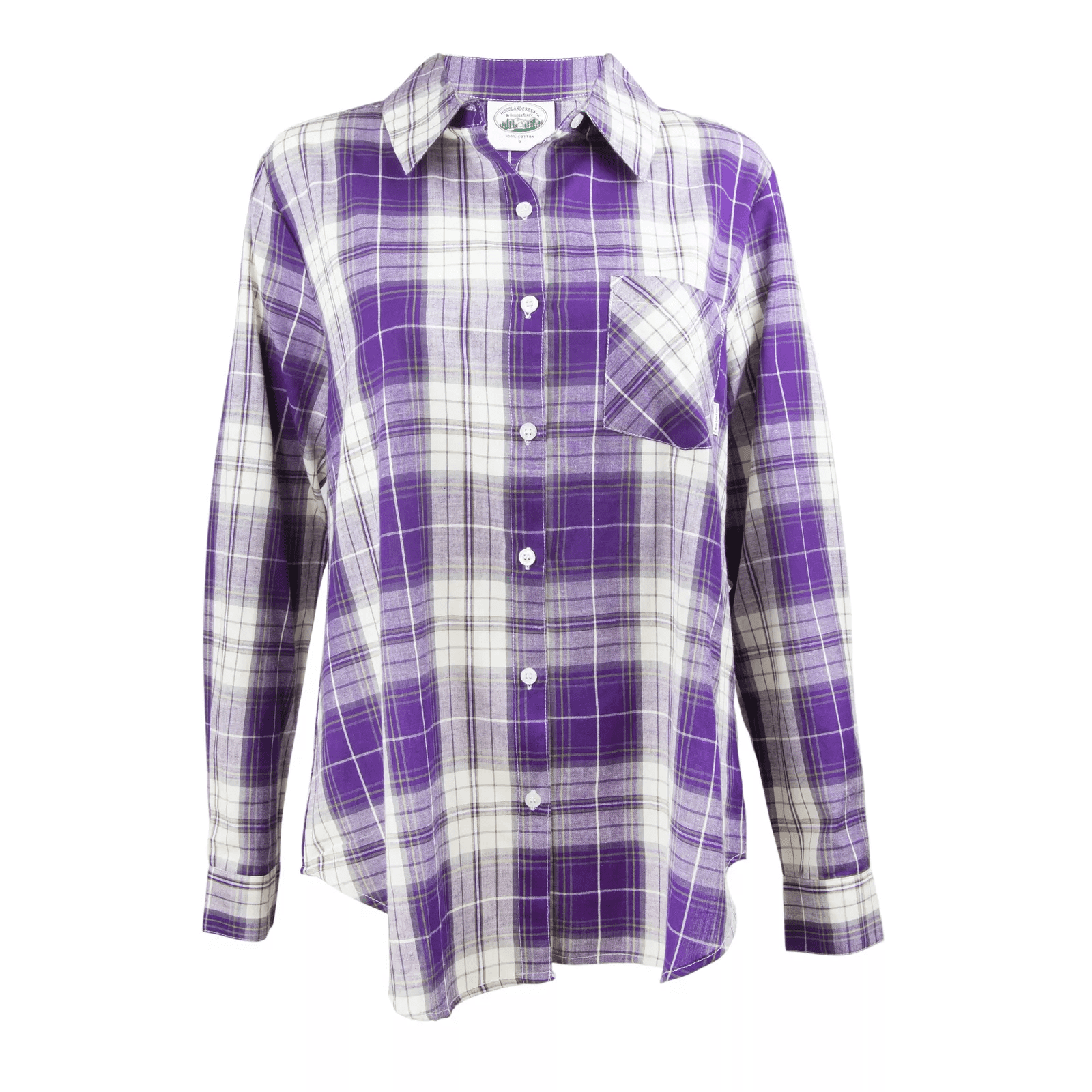 Woodland Creek Women s Long Sleeve Purple Plaid Shirt XXL