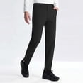 thumbnail image 2 of Casual Pants for Men, Pleated Pocket Button Waist Quick-Dry Full Length Pants for Spring Summer, 2 of 9