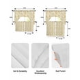 thumbnail image 5 of Yellow Flowers Swag Kitchen Curtains Sets for Windows 24 Inch Length, Country Pastoral Floral Leaves Vines Short Window Curtain Panels Swags Valances and Tiers 3 Piece Set for Cafe/Dining Room, 5 of 5